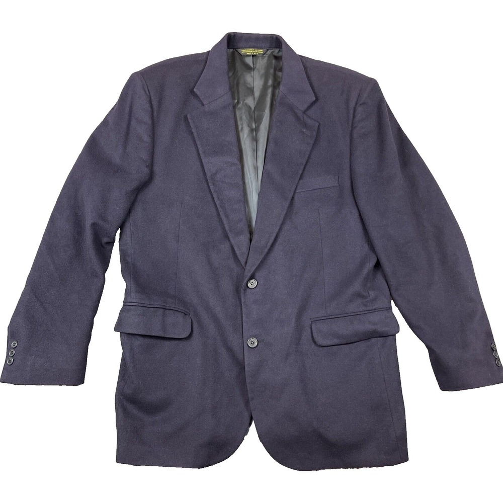 Branford & Taylor Cashmere Blazer Jacket Men's Blue Sport Coat 48" Chest USA